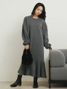 【サイズ展開あり】ソフトスウェットマーメイドワンピース《低身長・高身長向け》