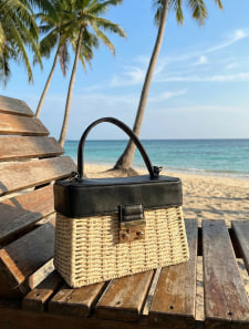 スクエア型ショルダーかごバッグ