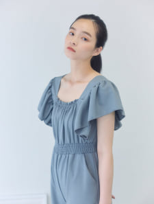 フリルギャザーオールインワン