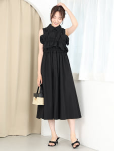 ビスチェ付シャツワンピース