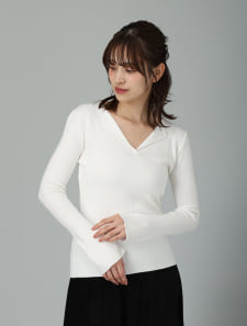 スキッパーカラーニット