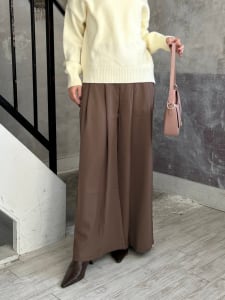 【高身長向け】バックゴムツータックワイドパンツ