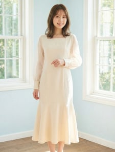 シアースリーブマーメイドワンピース