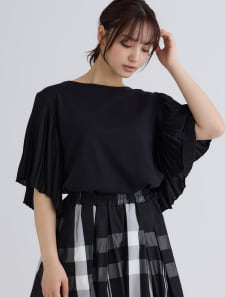 プリーツスリーブトップス