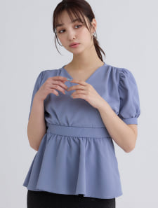 カシュクールペプラムブラウス