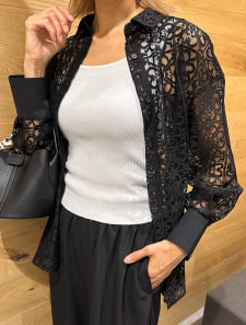 レースロングシャツ