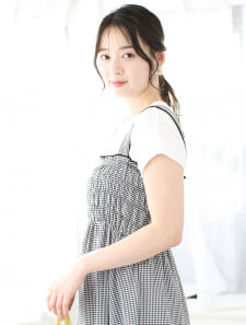 ギンガムチェックシャーリングワンピース