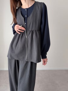 【SETUP対応】ペプラムZIPベスト