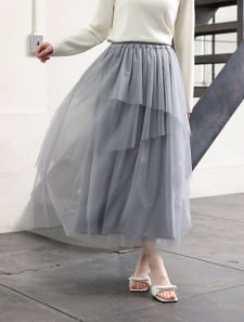 【U150サイズあり】ティアードラメチュールスカート