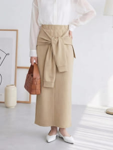 パーカー巻き風ナロースカート