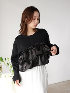 アシンメトリーフリルプルオーバー