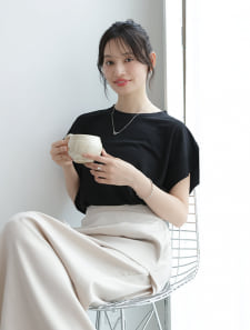【星玲奈セレクト】【接触冷感】脇見え防止二の腕カバーカットソー