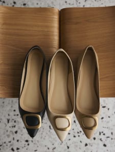 【anan掲載】メタルパーツフラットシューズ