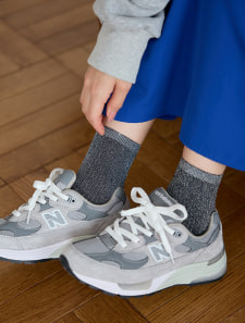 ラメリブショートソックス