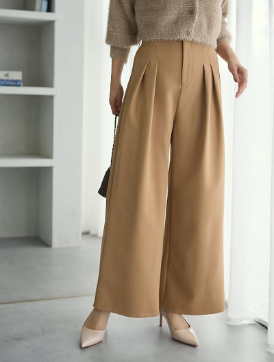 ハイウエストスラックスパンツ