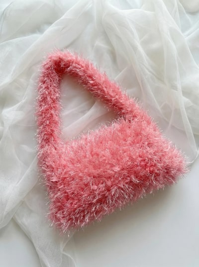 カラーシャギーハンドバッグ