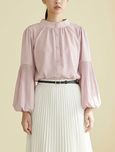 前後2wayプリーツブラウス