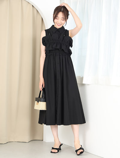 ビスチェ付シャツワンピース