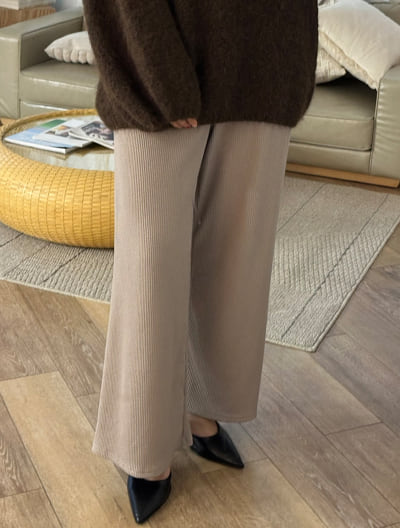 【U150サイズあり】ポケット付きリブパンツ