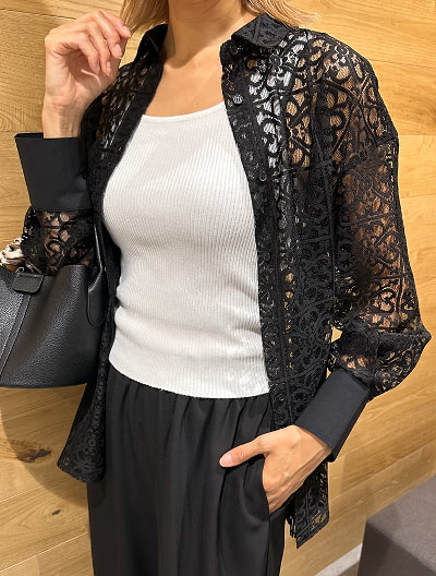 レースロングシャツ