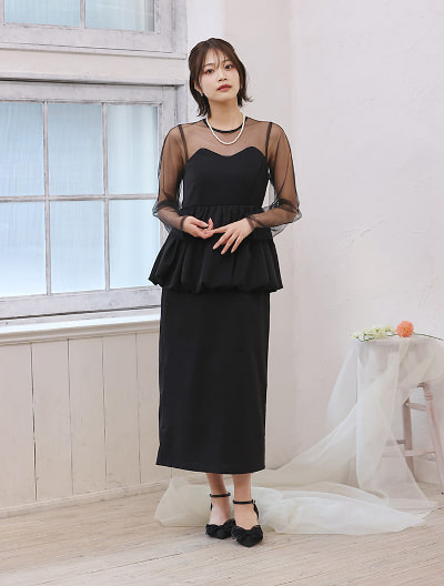 シアードッキングペプラムワンピース