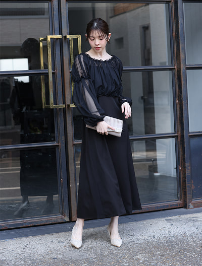 【2点セット】2wayブラウス付きキャミワンピース