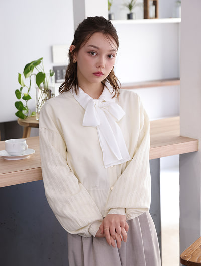 透かしスリーブカーディガン