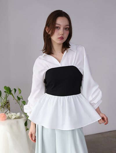 ビスチェドッキングシャツ