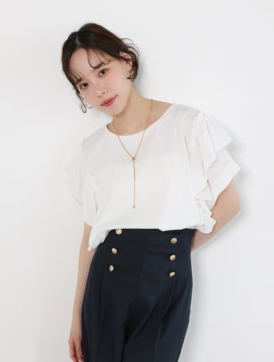ドッキングフリルカットソー