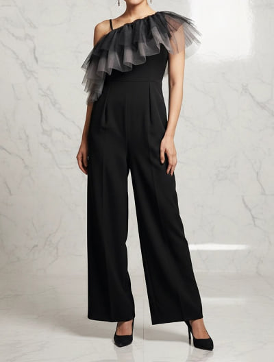 チュールケープ付オールインワン