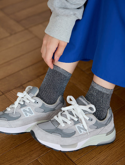 ラメリブショートソックス