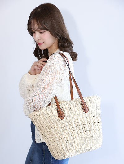 トップファスナーかごバッグ