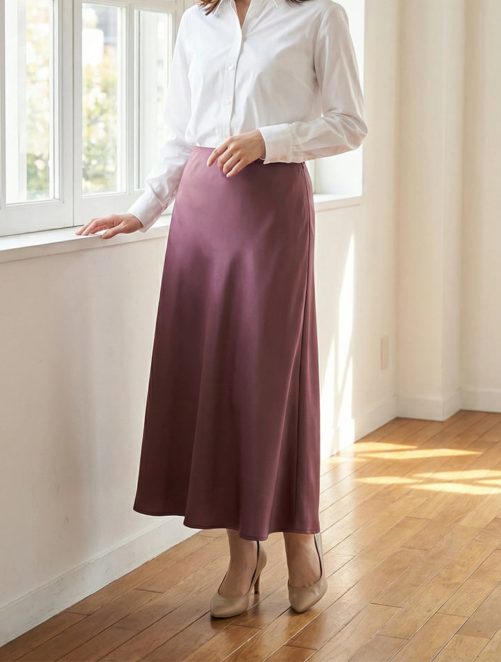 サテンマーメイドスカート