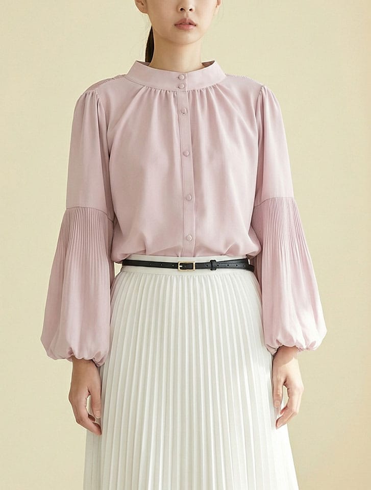 前後2wayプリーツブラウス