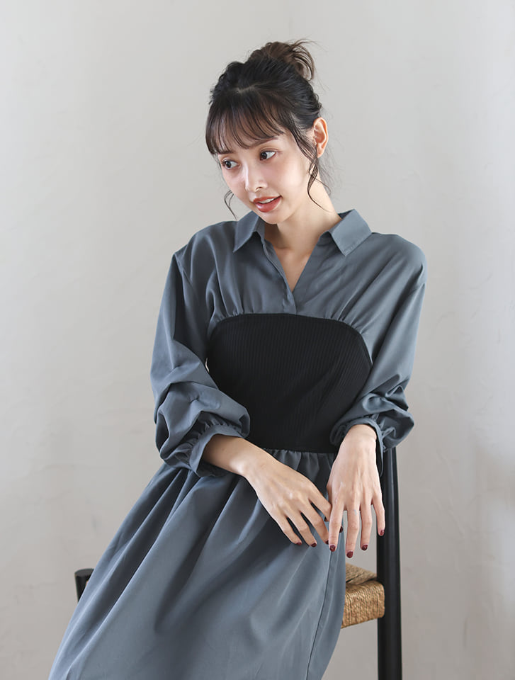 【cestmignon_mauセレクト】ビスチェドッキングワンピース