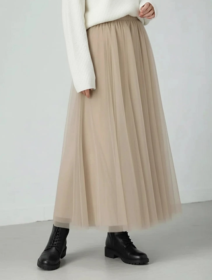 チュールロングスカート