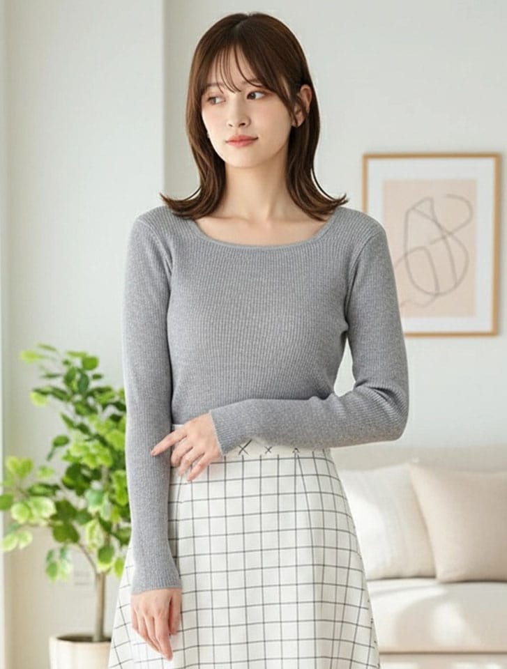 ベーシックリブニット