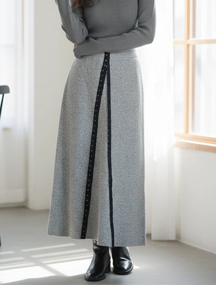 【2way】ミックスニットフレアスカート