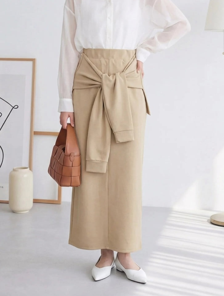 パーカー巻き風ナロースカート