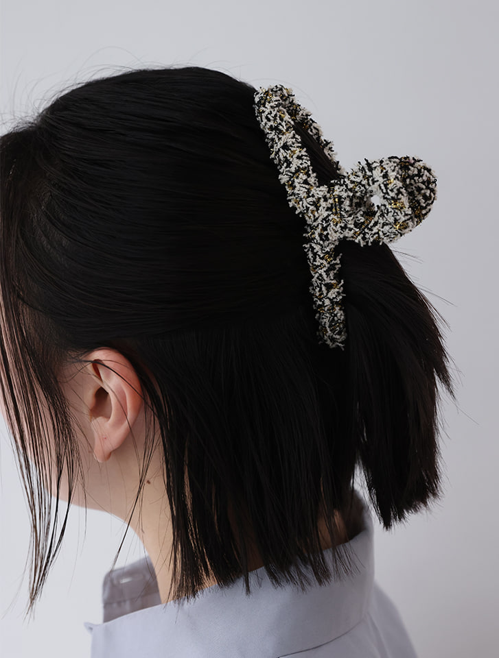 ツイード調ヘアクリップ