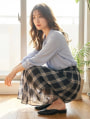 シフォンチェックスカート