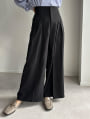 【cestmignon_mauセレクト】【U150～Lサイズあり】ポケット付ハイウエストスラックスパンツ