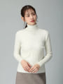 リブハイネックミックスニット