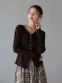 Vネックシンプルニットカーディガン