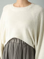 ラメ混ファンシーヤーンボリュームスリーブニット