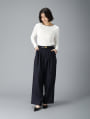 【cestmignon_mauセレクト】 【SETUP対応】【U150サイズあり】ツータックワイドパンツ