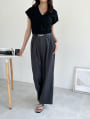 【cestmignon_mauセレクト】【SETUP対応】【U150サイズあり】ツータックワイドパンツ