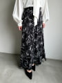 【U150サイズあり】フラワープリントフレアロングスカート