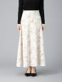 【U150サイズあり】フラワープリントフレアロングスカート