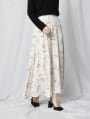 【U150サイズあり】フラワープリントフレアロングスカート